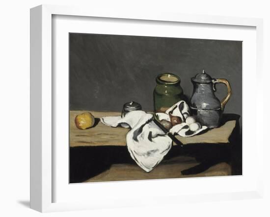 Nature morte à la bouilloire-Paul Cézanne-Framed Giclee Print