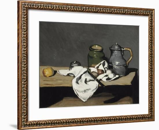 Nature morte à la bouilloire-Paul Cézanne-Framed Giclee Print