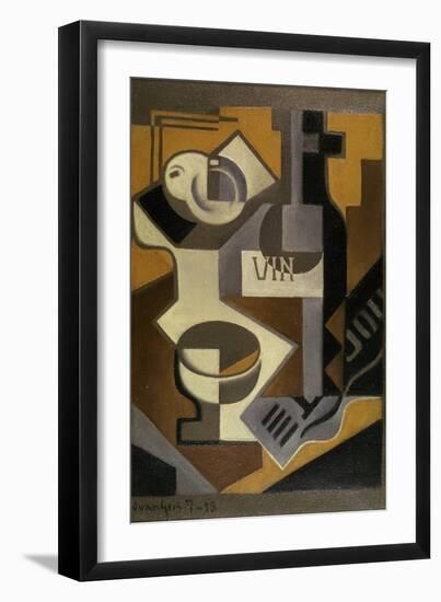 Nature Morte à la Bouteille de Vin, 1918-Juan Gris-Framed Premium Giclee Print