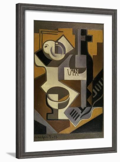 Nature Morte à la Bouteille de Vin, 1918-Juan Gris-Framed Giclee Print