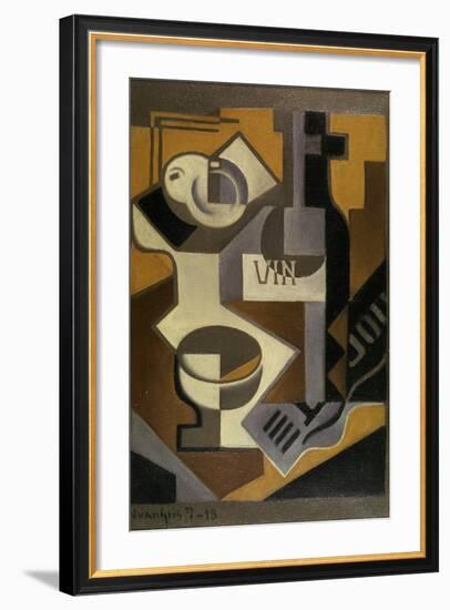 Nature Morte à la Bouteille de Vin, 1918-Juan Gris-Framed Giclee Print