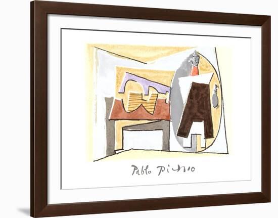 Nature Morte a la Guitare et Pulcinella-Pablo Picasso-Framed Collectable Print