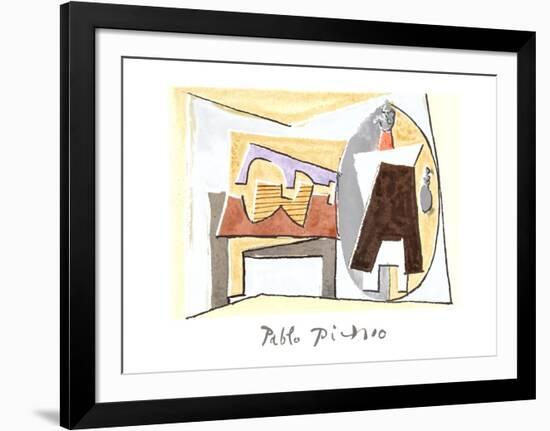 Nature Morte a la Guitare et Pulcinella-Pablo Picasso-Framed Collectable Print