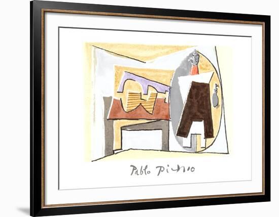 Nature Morte a la Guitare et Pulcinella-Pablo Picasso-Framed Collectable Print