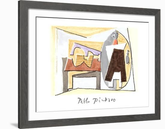 Nature Morte a la Guitare et Pulcinella-Pablo Picasso-Framed Collectable Print