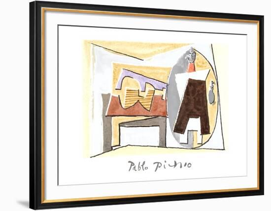 Nature Morte a la Guitare et Pulcinella-Pablo Picasso-Framed Collectable Print