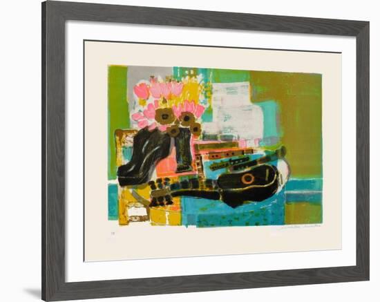 Nature Morte À La Guitare-Mireille Miailhe-Framed Collectable Print