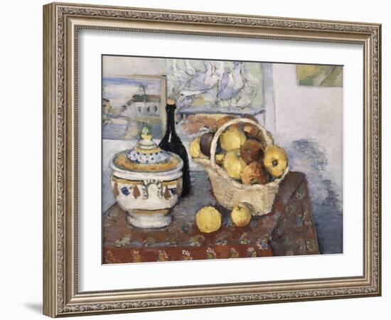 Nature morte à la soupière-Paul Cézanne-Framed Giclee Print