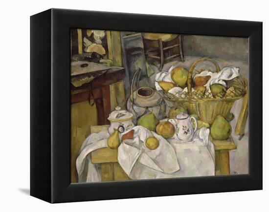 Nature morte au panier ou La Table de cuisine-Paul Cézanne-Framed Premier Image Canvas