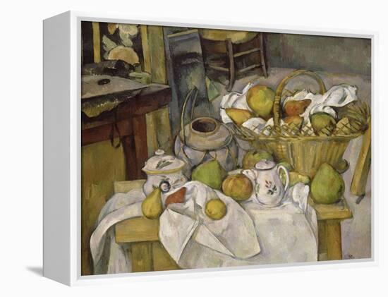 Nature morte au panier ou La Table de cuisine-Paul Cézanne-Framed Premier Image Canvas