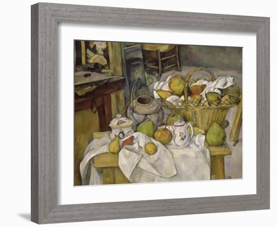 Nature morte au panier ou La Table de cuisine-Paul Cézanne-Framed Giclee Print