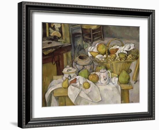 Nature morte au panier ou La Table de cuisine-Paul Cézanne-Framed Giclee Print