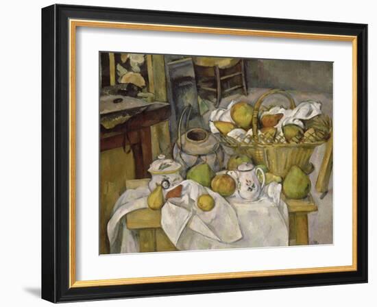 Nature morte au panier ou La Table de cuisine-Paul Cézanne-Framed Giclee Print