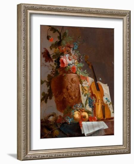 Nature Morte Aux Fleurs Et Au Violon  (Still Life with Flowers and a Violin) Peinture De Jean-Jacq-Jean Jacques Bachelier-Framed Giclee Print