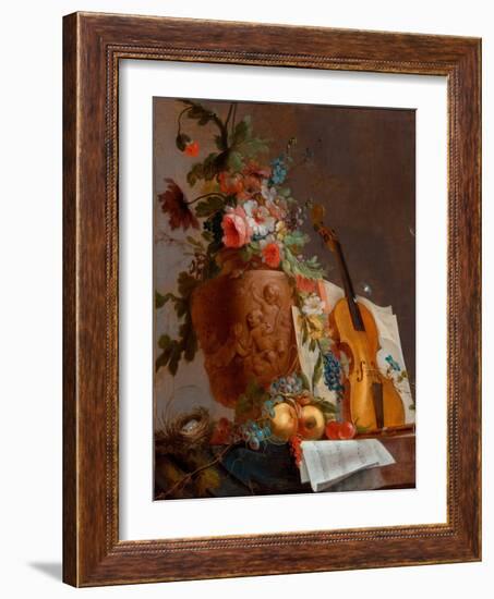 Nature Morte Aux Fleurs Et Au Violon  (Still Life with Flowers and a Violin) Peinture De Jean-Jacq-Jean Jacques Bachelier-Framed Giclee Print