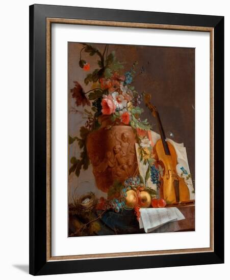 Nature Morte Aux Fleurs Et Au Violon  (Still Life with Flowers and a Violin) Peinture De Jean-Jacq-Jean Jacques Bachelier-Framed Giclee Print