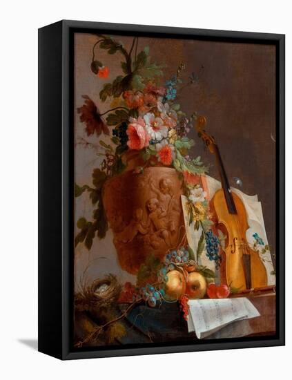 Nature Morte Aux Fleurs Et Au Violon  (Still Life with Flowers and a Violin) Peinture De Jean-Jacq-Jean Jacques Bachelier-Framed Premier Image Canvas