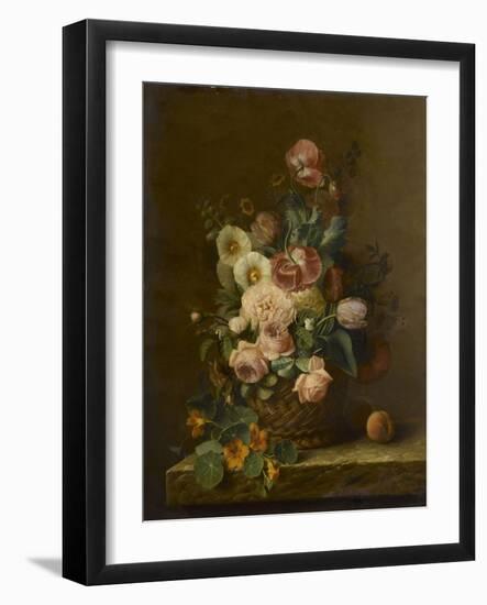 Nature morte aux fleurs et fruits-null-Framed Giclee Print