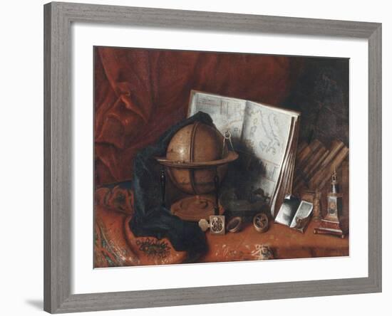 Nature morte avec globe terrestre-Evaristo Baschenis-Framed Giclee Print