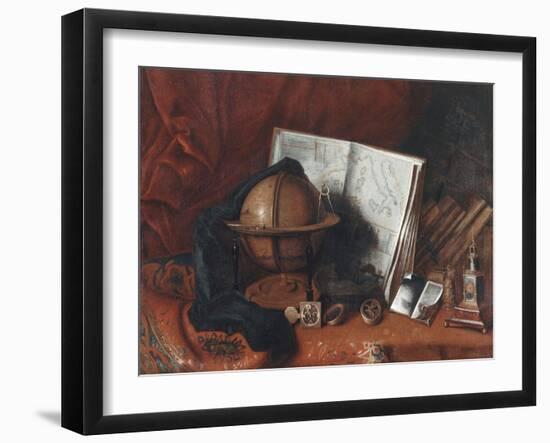 Nature morte avec globe terrestre-Evaristo Baschenis-Framed Giclee Print