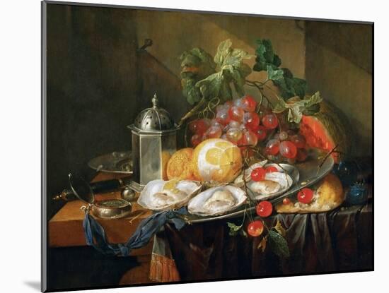 Nature Morte De Petit Dejeuner - Breakfast Still Life, by Heem, Cornelis, De (1631-1695). Oil on Wo-Cornelis De Heem-Mounted Giclee Print