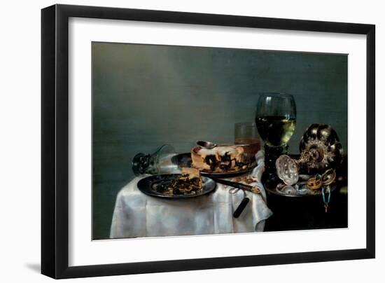 Nature Morte De Table Du Petit-Dejeuner Avec Tarte Aux Mures  (Breakfast Table with Blackberry Pie-Willem Claesz Heda-Framed Giclee Print