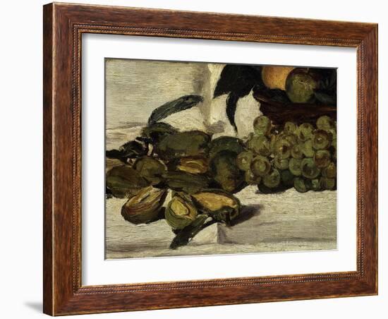 Nature Morte, Fruits Sur Une Table, Still Life with Fruit, Grapes, Peaches and Almonds, 1864-Edouard Manet-Framed Giclee Print