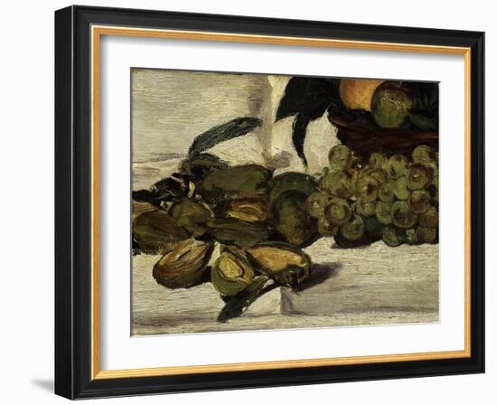 Nature Morte, Fruits Sur Une Table, Still Life with Fruit, Grapes, Peaches and Almonds, 1864-Edouard Manet-Framed Giclee Print