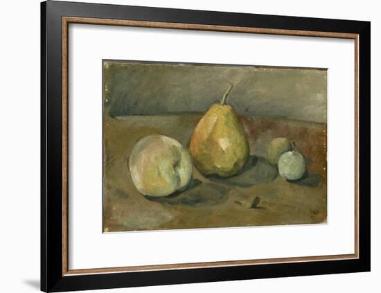 Nature morte, poire et pommes vertes-Paul Cézanne-Framed Giclee Print