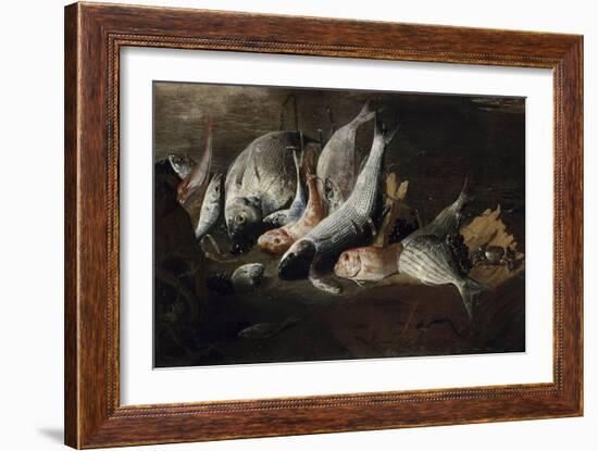 Nature morte. Poissons et crabes-Giuseppe Recco-Framed Giclee Print