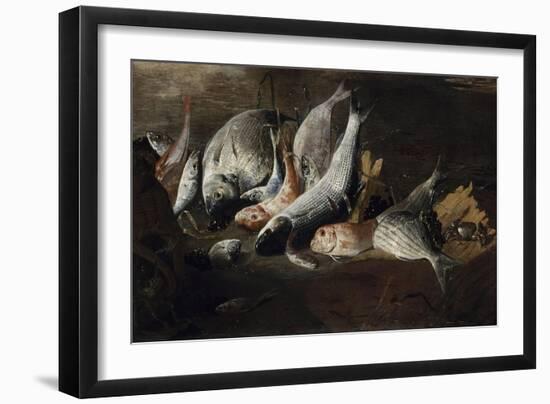 Nature morte. Poissons et crabes-Giuseppe Recco-Framed Giclee Print