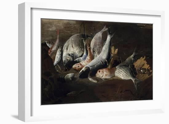 Nature morte. Poissons et crabes-Giuseppe Recco-Framed Giclee Print