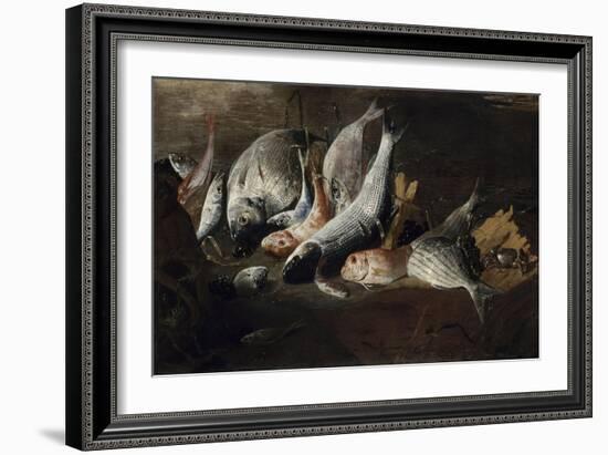 Nature morte. Poissons et crabes-Giuseppe Recco-Framed Giclee Print