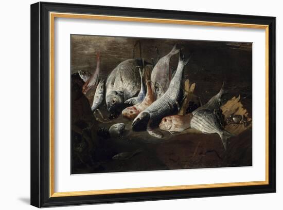 Nature morte. Poissons et crabes-Giuseppe Recco-Framed Giclee Print