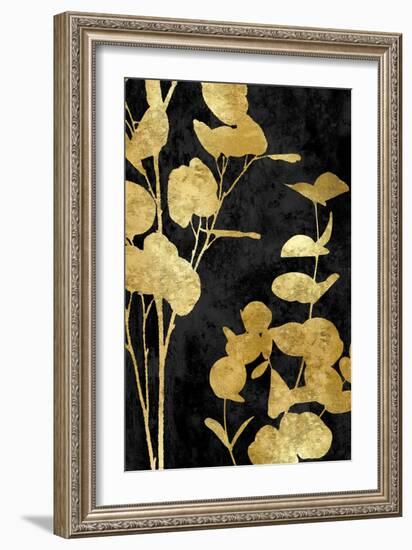 Nature Panel Gold on Black II-Danielle Carson-Framed Art Print