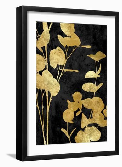 Nature Panel Gold on Black II-Danielle Carson-Framed Art Print