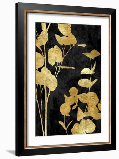 Nature Panel Gold on Black II-Danielle Carson-Framed Art Print