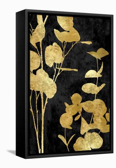 Nature Panel Gold on Black II-Danielle Carson-Framed Stretched Canvas