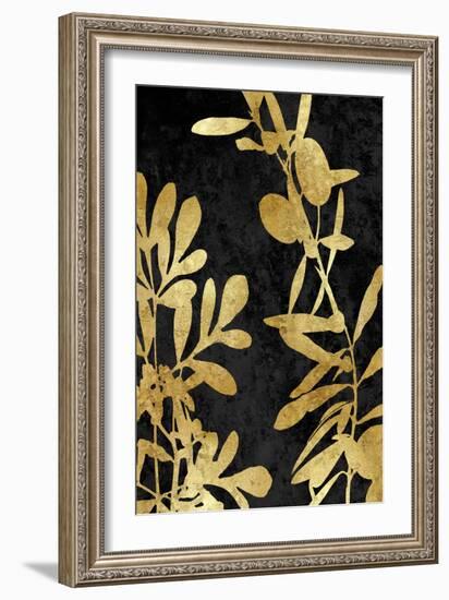 Nature Panel Gold on Black III-Danielle Carson-Framed Art Print