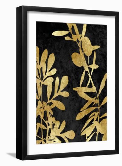 Nature Panel Gold on Black III-Danielle Carson-Framed Art Print