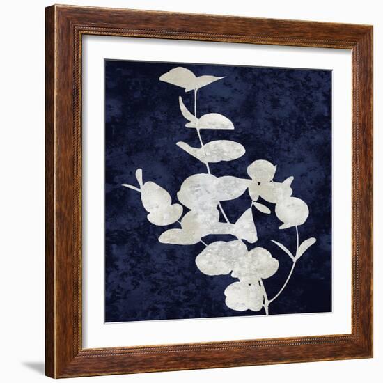 Nature White on Blue I-Danielle Carson-Framed Art Print