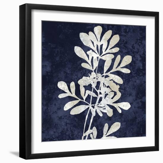 Nature White on Blue II-Danielle Carson-Framed Art Print