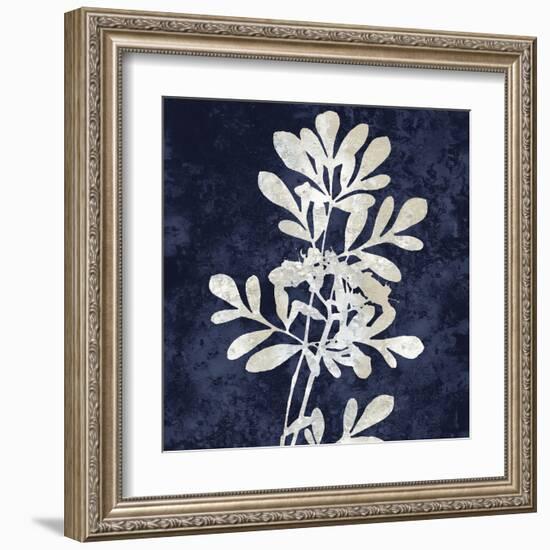 Nature White on Blue II-Danielle Carson-Framed Art Print