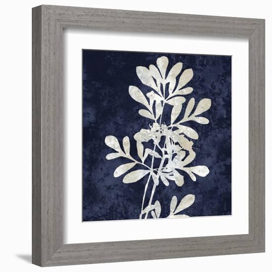 Nature White on Blue II-Danielle Carson-Framed Art Print