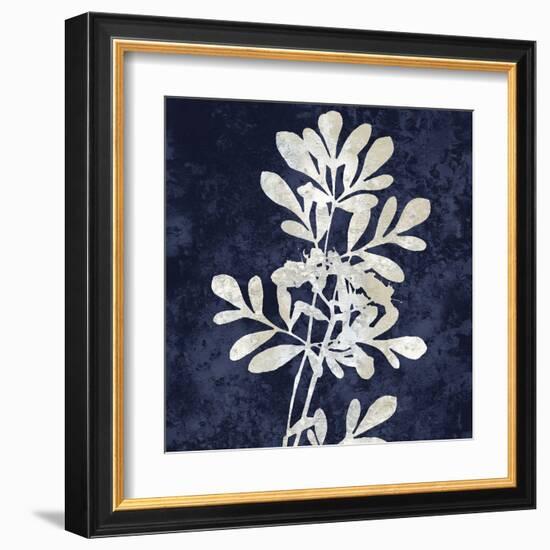 Nature White on Blue II-Danielle Carson-Framed Art Print