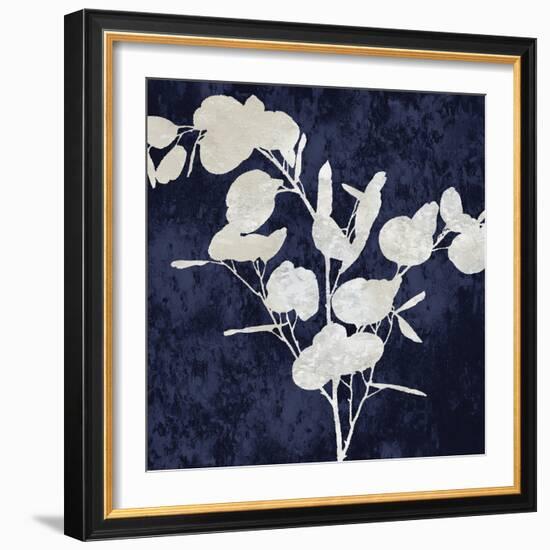 Nature White on Blue III-Danielle Carson-Framed Art Print