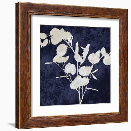 Nature White on Blue III-Danielle Carson-Framed Art Print