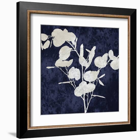 Nature White on Blue III-Danielle Carson-Framed Art Print