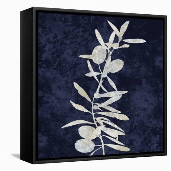 Nature White on Blue IV-Danielle Carson-Framed Stretched Canvas