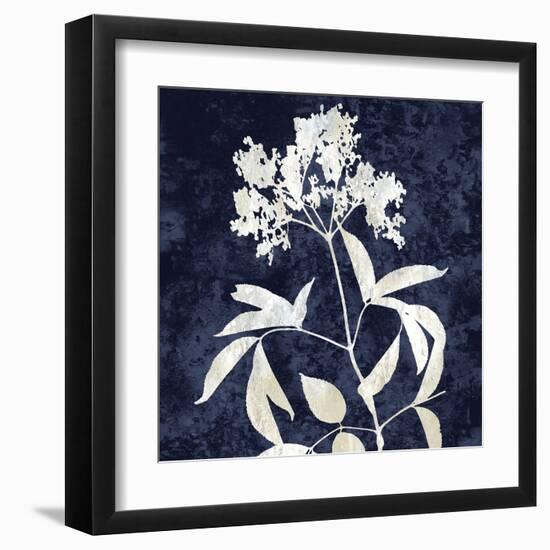 Nature White on Blue V-Danielle Carson-Framed Art Print